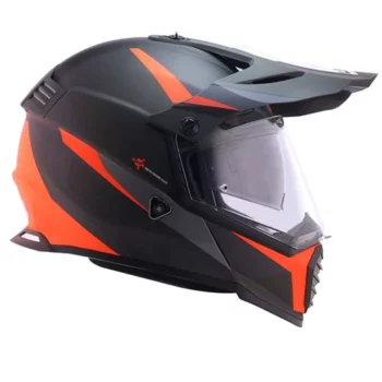 LS2 MX436 Pioneer Evo Router Gloss Black Orange Dual Sport Helmet 2