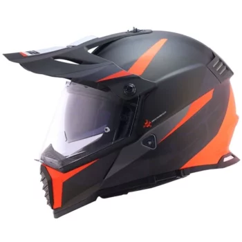 LS2 MX436 Pioneer Evo Router Gloss Black Orange Dual Sport Helmet