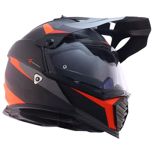 LS2 MX436 Pioneer Evo Router Gloss Black Orange Dual Sport Helmet 5