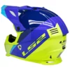 LS2 MX437 FAST EVO Launch Gloss Blue HI Viz Helmet 3
