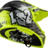 LS2 MX437 Fast Evo Crusher Matt Black Hi Viz Yellow Helmet 6