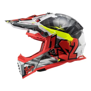 LS2 MX437 Fast Evo Crusher Matt Black Red Helmet 2