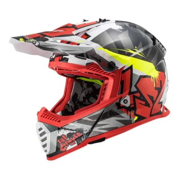LS2 MX437 Fast Evo Crusher Matt Black Red Helmet