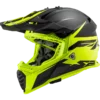 LS2 MX437 Fast Evo Roar Matt Black Gloss Hi Viz Yellow Helmet