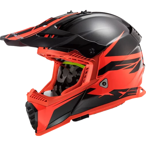 LS2 MX437 Fast Evo Roar Matt Gloss Black Red Helmet