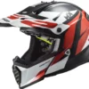 LS2 MX437 Fast Evo Strike Gloss Black White Red Helmet