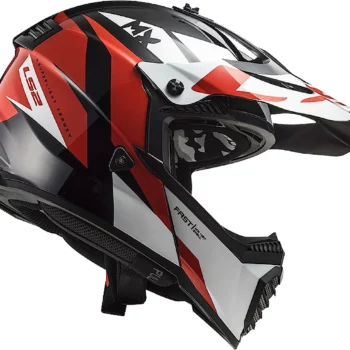 LS2 MX437 Fast Evo Strike Gloss Black White Red Helmet 2