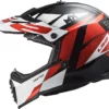 LS2 MX437 Fast Evo Strike Gloss Black White Red Helmet 3