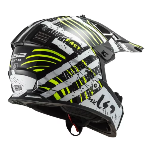 LS2 MX437 Fast Evo Verve Matt Black White Helmet 3
