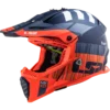 LS2 MX437 Fast Evo Xcode Matt Fluro Orange Blue Helmet