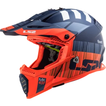 LS2 MX437 Fast Evo Xcode Matt Fluro Orange Blue Helmet