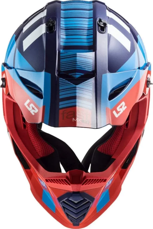 LS2 MX437 Fast Evo Xcode Matt Red Blue Helmet 4