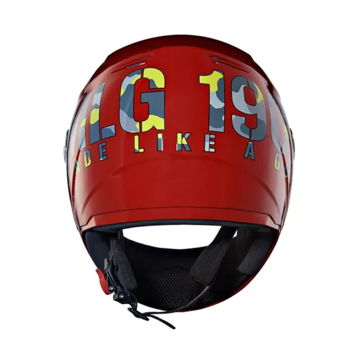Royal Enfield Exclusive Gloss Red Camo Printed Mlg Helmet 3