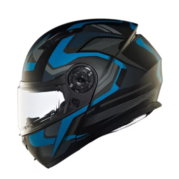 Royal Enfield Lightwing Gloss Black Blue Modular Multi Rays Helmet