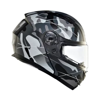 Royal Enfield Lightwing Matt Black Grey Modular Multi Camo Helmet 3