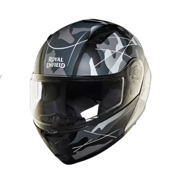 Royal Enfield Lightwing Matt Black Grey Modular Multi Camo Helmet