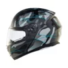 Royal Enfield Lightwing Matt Black Teal Modular Multi Camo Helmet 2