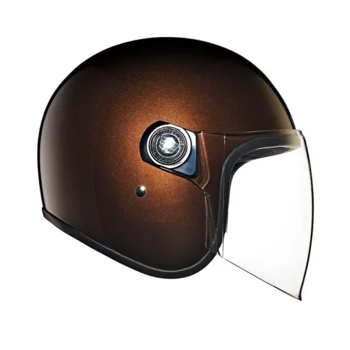 Royal Enfield Mlg Copter Face Long Visor Brown Helmet 3