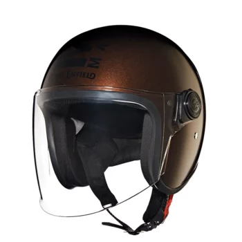 Royal Enfield Mlg Copter Face Long Visor Brown Helmet