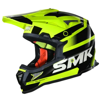SMK Allterra X Throttle Gloss Yellow Black (GL422) Helmet