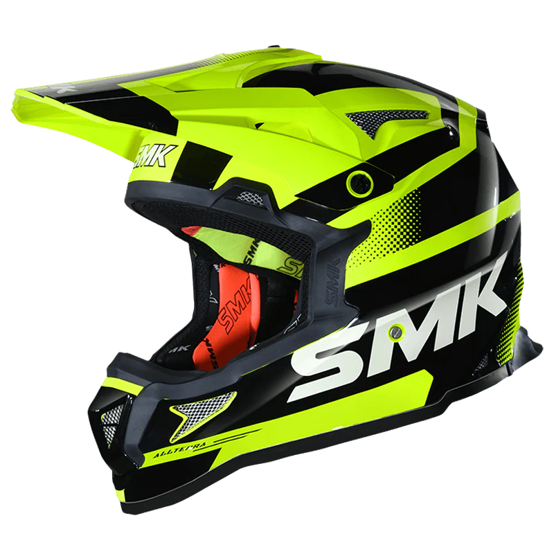 SMK Allterra X Throttle Gloss Yellow Black (GL422) Helmet