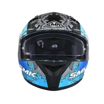 SMK Stellar Sports Samurai Dull Black Blue Grey (MA265) Helmet 2