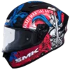 SMK Stellar Sports Samurai Dull Black Blue Red (MA253) Helmet