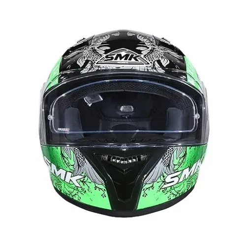 SMK Stellar Sports Samurai Dull Black Grey Green (MA268) Helmet 2