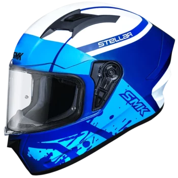 SMK Stellar Sports Squad Dull Blue White (MA551) Helmet