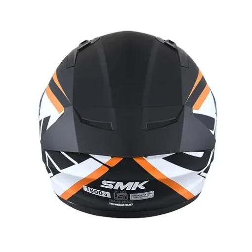 SMK Stellar Sports Stage Gloss Black White Orange (GL217) Helmet 5