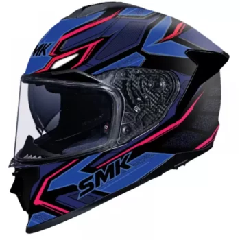 SMK Titan Panther Gloss Black Blue Pink (GL259) Helmet
