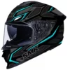 SMK Titan Panther Gloss Black Grey Blue (GL265) Helmet