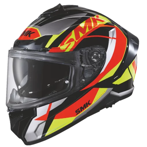 SMK Typhoon Style Gloss Black Red Yellow (GL234) Helmet