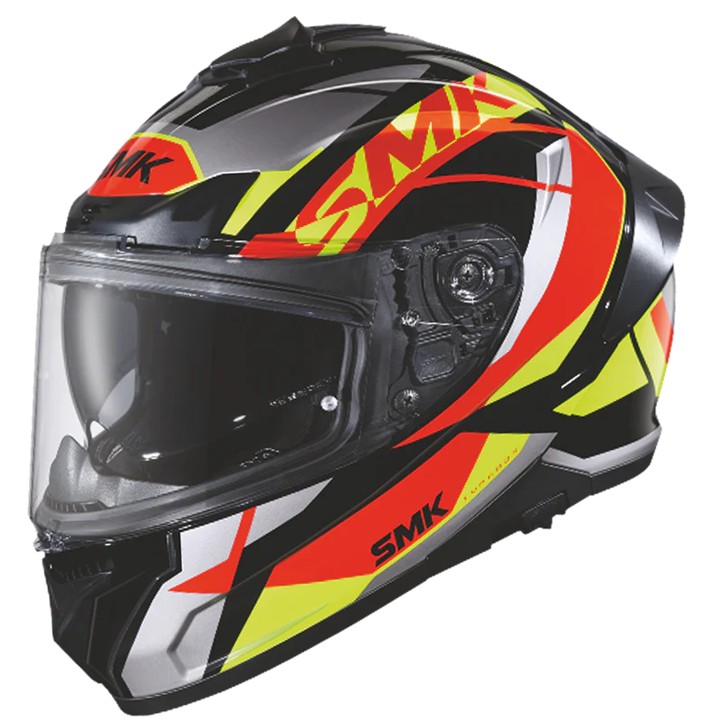 SMK Typhoon Style Gloss Black Red Yellow (GL234) Helmet