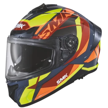 SMK Typhoon Style Gloss Black Yellow Orange (GL247) Helmet