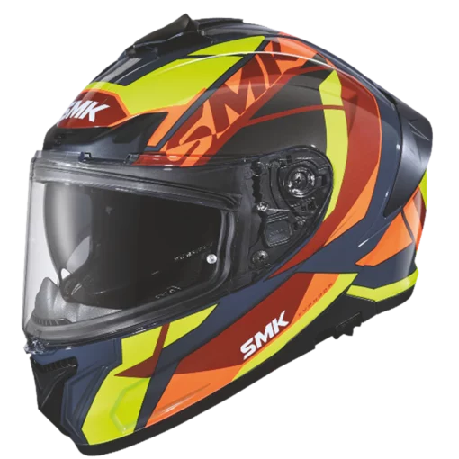 SMK Typhoon Style Gloss Black Yellow Orange (GL247) Helmet