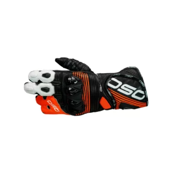 DSG Race Pro V1 Black Red Fluo White Riding Gloves