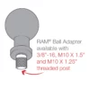 RAM Maunts Ball Adapter with M10 X 1.50 Threaded Post 6