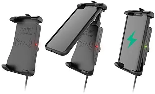 RAM Mounts Quick Grip 15W Waterproof Wireless Charging Holder with Handlebar U Bolt Base Medium 2