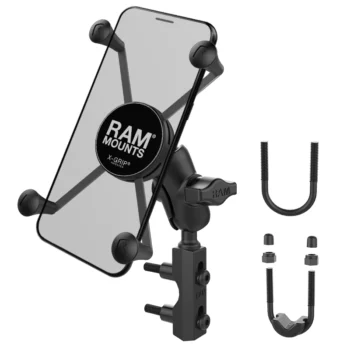 RAM Mounts X Grip Large Phone Mount with Motorcycle Brake Clutch Reservoir Base Aluminum Small Arm