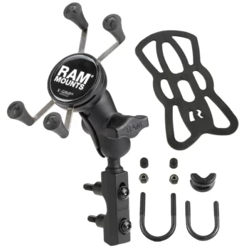 RAM Mounts X Grip Phone Mount with Motorcycle Brake Clutch Reservoir Base Aluminum Small Arm 2