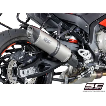 SC Project B23A H01T Oval Muffler High position Titanium with Carbon fiber End Cap For BMW S 1000XR (2017 2019)