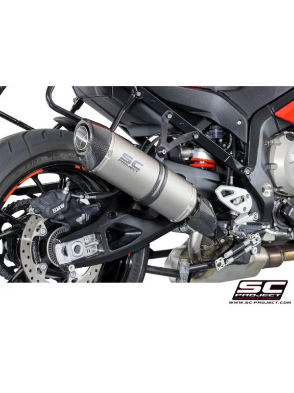 SC Project B23A H01T Oval Muffler High position Titanium with Carbon fiber End Cap For BMW S 1000XR (2017 2019)