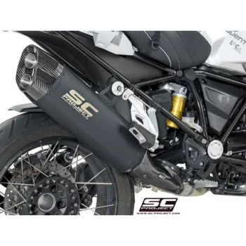 SC Project B26B 86MB Adventure Muffler Titanium Matt Black Painted with Carbon fiber End Cap For BMW R 1200 GS (2017 2018)