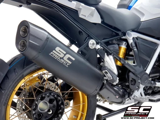 SC Project B30B 86MB Adventure Muffler Titanium Matt Black Painted with Carbon fiber End Cap For BMW R 1250 GS BS6 (2020 2021)