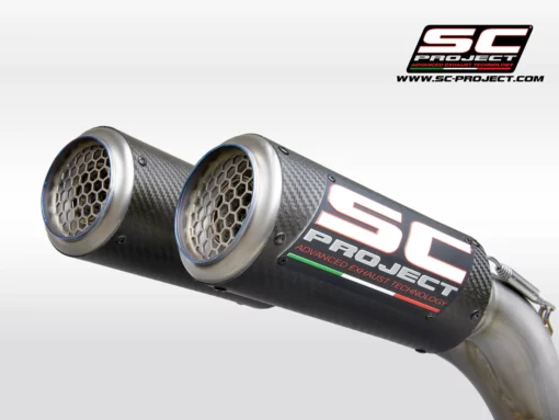 SC Project D26A T68C Semi complete 2 1 2 Titanium System with Ouble CR T M2 Mufflers Carbon Fiber For Ducati Panigale V4 V4S (2019 2020) 3