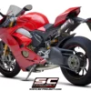 SC Project D26A T68C Semi complete 2 1 2 Titanium System with Ouble CR T M2 Mufflers Carbon Fiber For Ducati Panigale V4 V4S (2019 2020) 4
