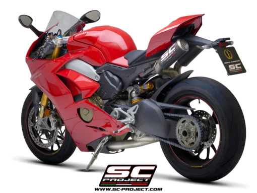 SC Project D26A T68C Semi complete 2 1 2 Titanium System with Ouble CR T M2 Mufflers Carbon Fiber For Ducati Panigale V4 V4S (2019 2020) 4