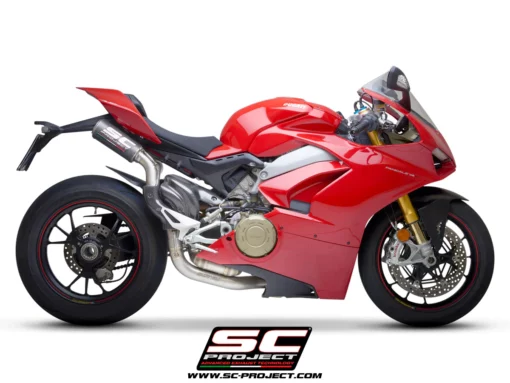 SC Project D26A T68C Semi complete 2 1 2 Titanium System with Ouble CR T M2 Mufflers Carbon Fiber For Ducati Panigale V4 V4S (2019 2020) 5