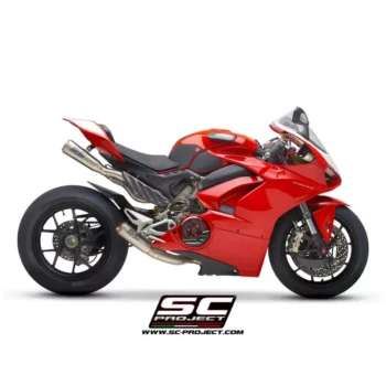 SC Project D26A TC43T Full Exhaust System 4 2 Titanium with Titanium S1 GP Mufflers For Ducati Panigale V4 V4S (2019 2020) 2
